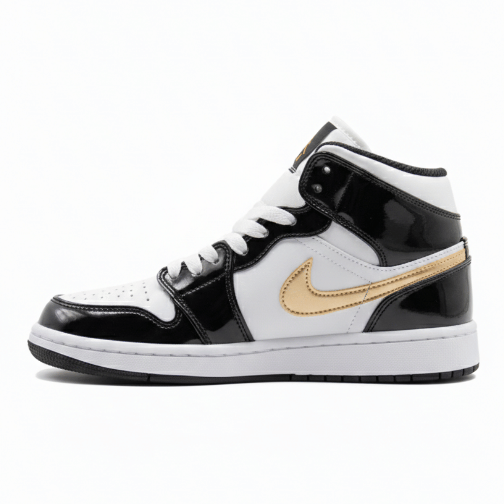 Nike Air Jordan 1 Mid SE Patent Metallic Gold