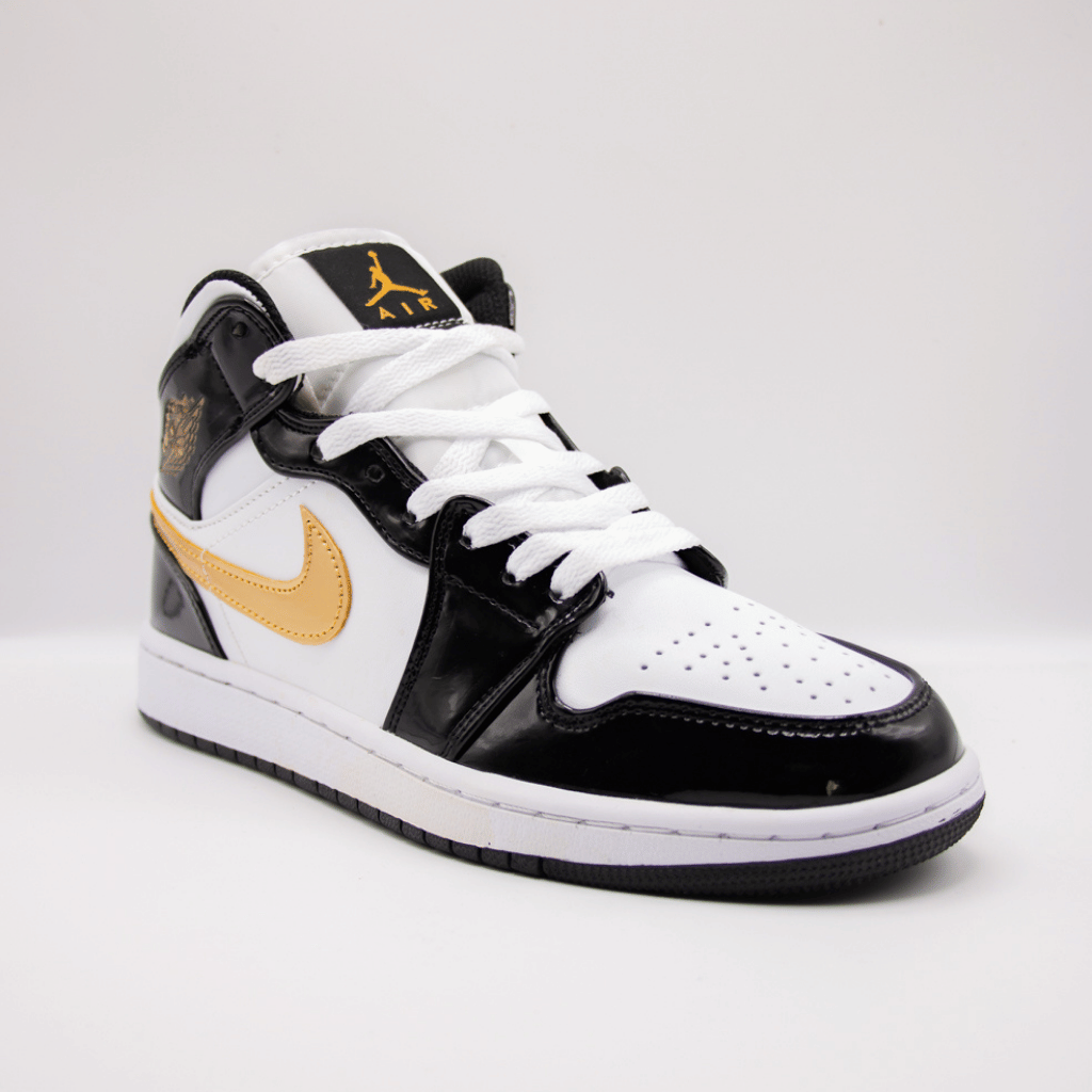 Nike Air Jordan 1 Mid SE Patent Metallic Gold