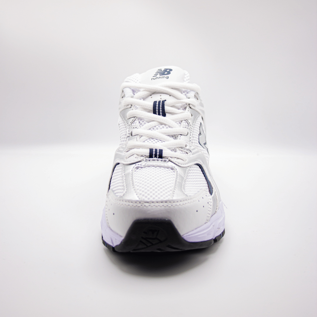 New Balance 530 Blanco, azul y plata