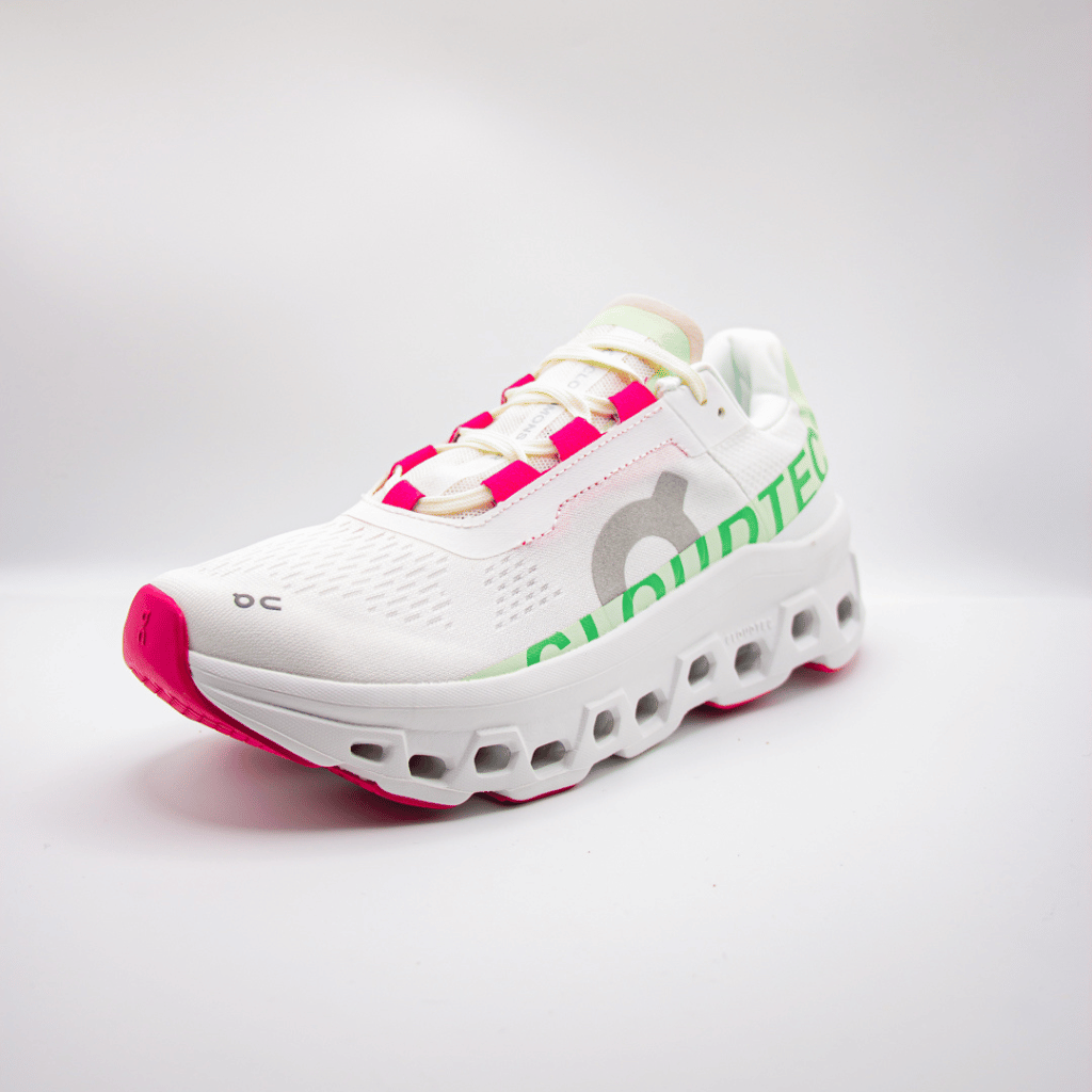 On Cloud Monster Blanco con Rosa y Verde